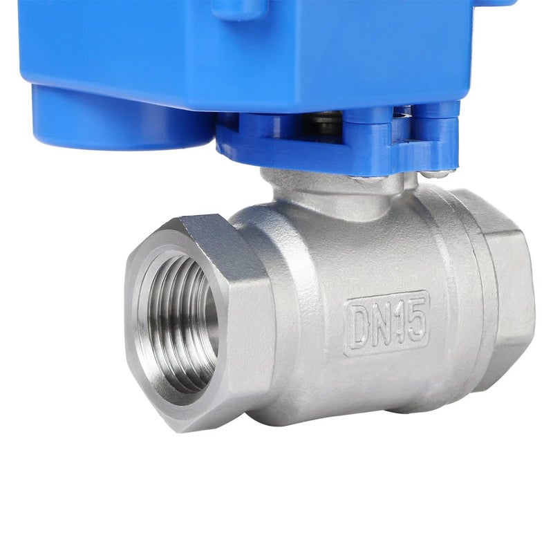 U.S. Solid Motorized Ball Valve- 1/2" Stainless Steel Ball Valve with Full Port, 9-24V AC/DC and 2 Wire Auto Return Setup - Image 5